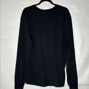 Men's Black Long-Sleeve Crewneck Thermal Shirt